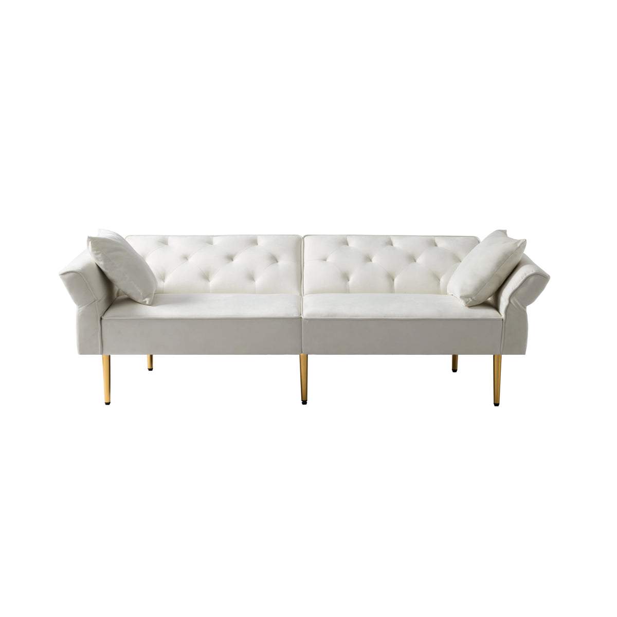 Velvet Futon Sofa Bed with 3 Adjustable Positions J252112