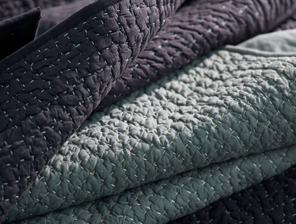 Organic Handstitched Quilt, Slate, Full/Queen Q45356