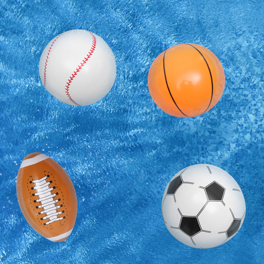 4pcs Inflatable Ball Beach Ball Soccer Basketball Baseball L462