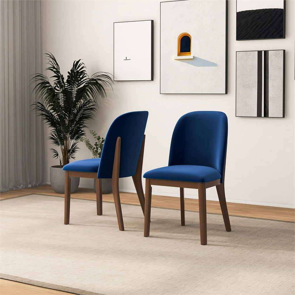 Velvet Dining Chair in Navy Blue (Set of 2) P217