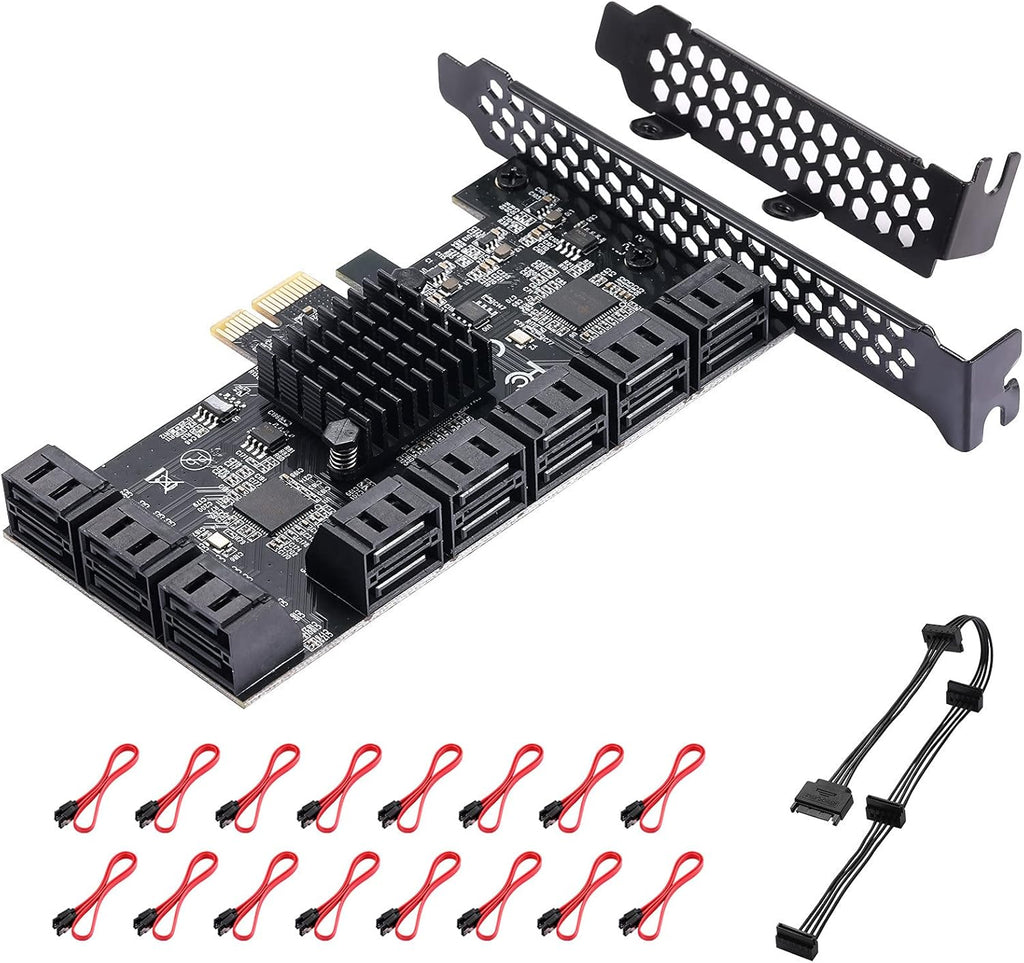 8 Port PCIe SATA 3.0 Card with 8 SATA Cables and Low Profile Bracket D79643