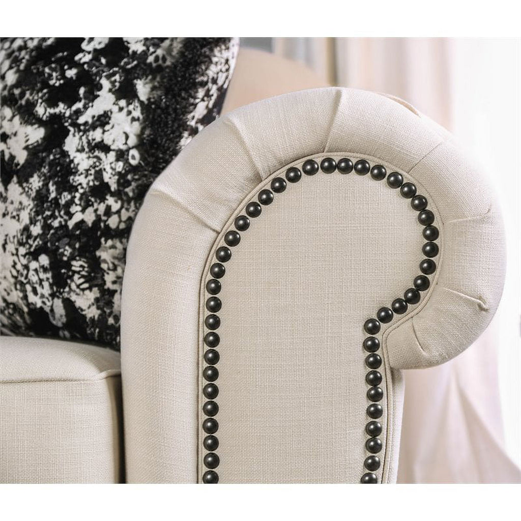 Beige Fabric 2-Piece Sofa Set A1096
