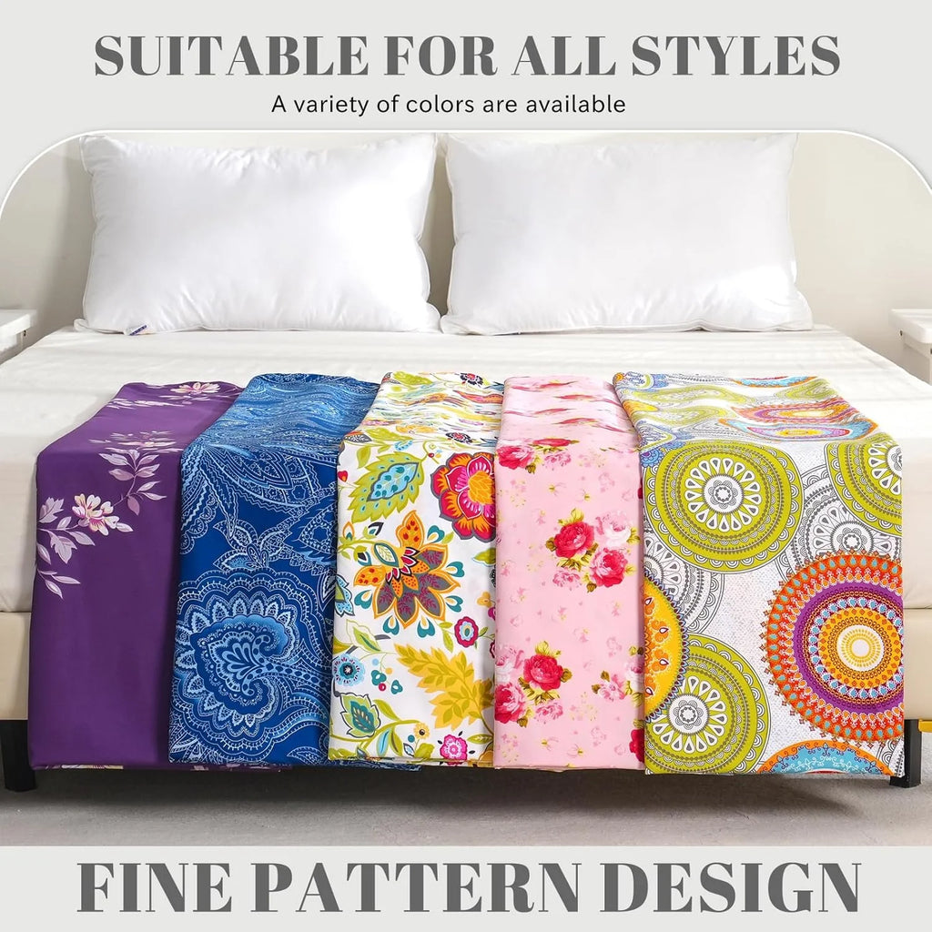 4 Piece Full Size Microfiber Sheet Set with Floral Design P249