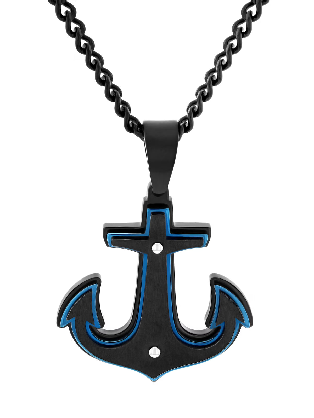 Men's Stainless Steel Anchor Pendant Necklace S784721