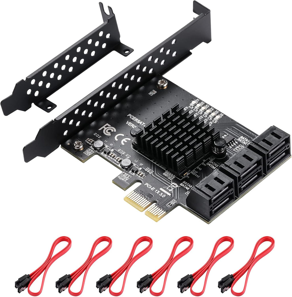 8 Port PCIe SATA 3.0 Card with 8 SATA Cables and Low Profile Bracket D79643