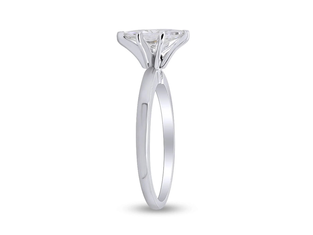 14K White Gold Plated 925 Sterling Silver Cubic Zirconia Solitaire Ring G5524