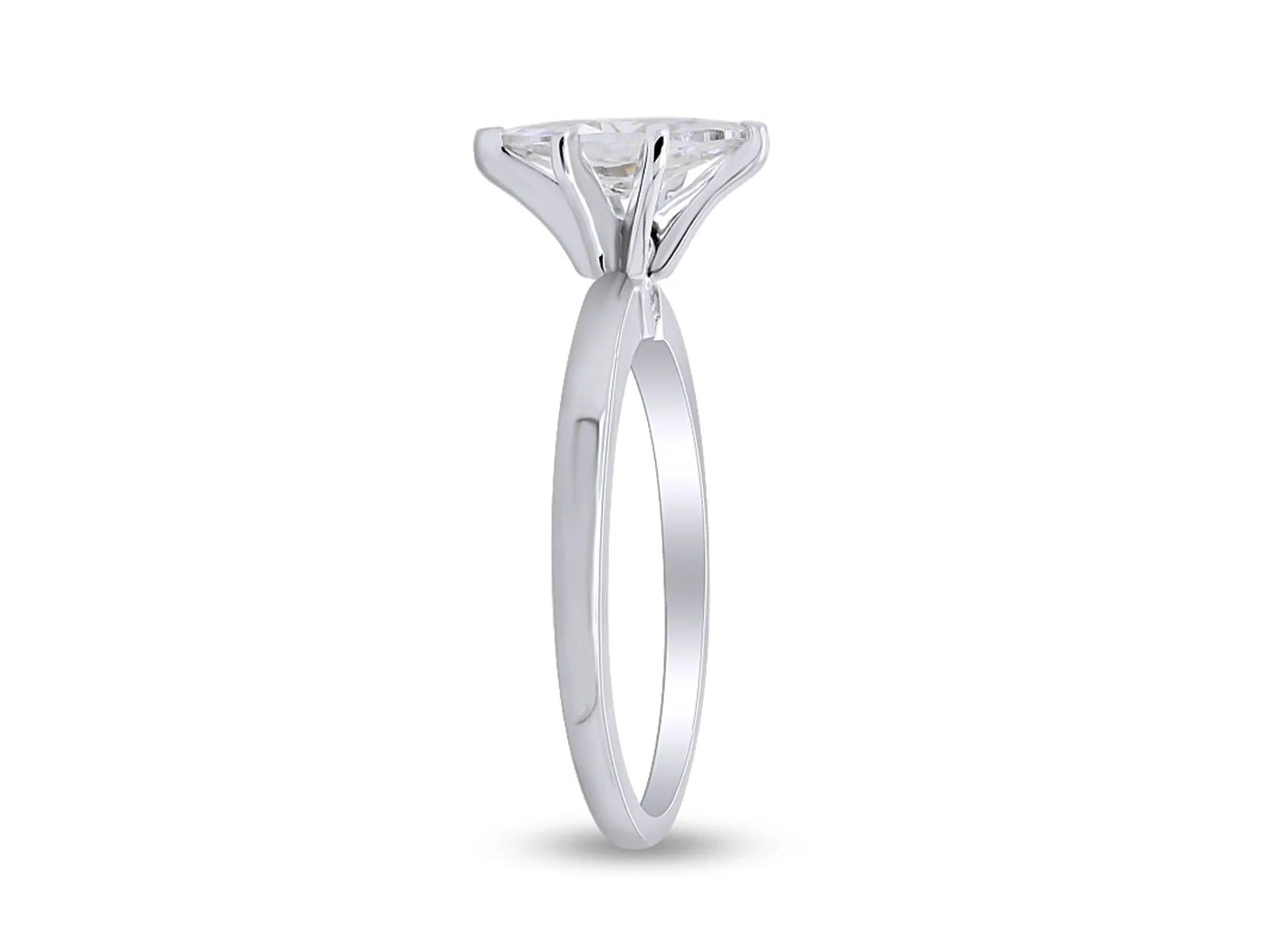 14K White Gold Plated 925 Sterling Silver Cubic Zirconia Solitaire Ring G5524