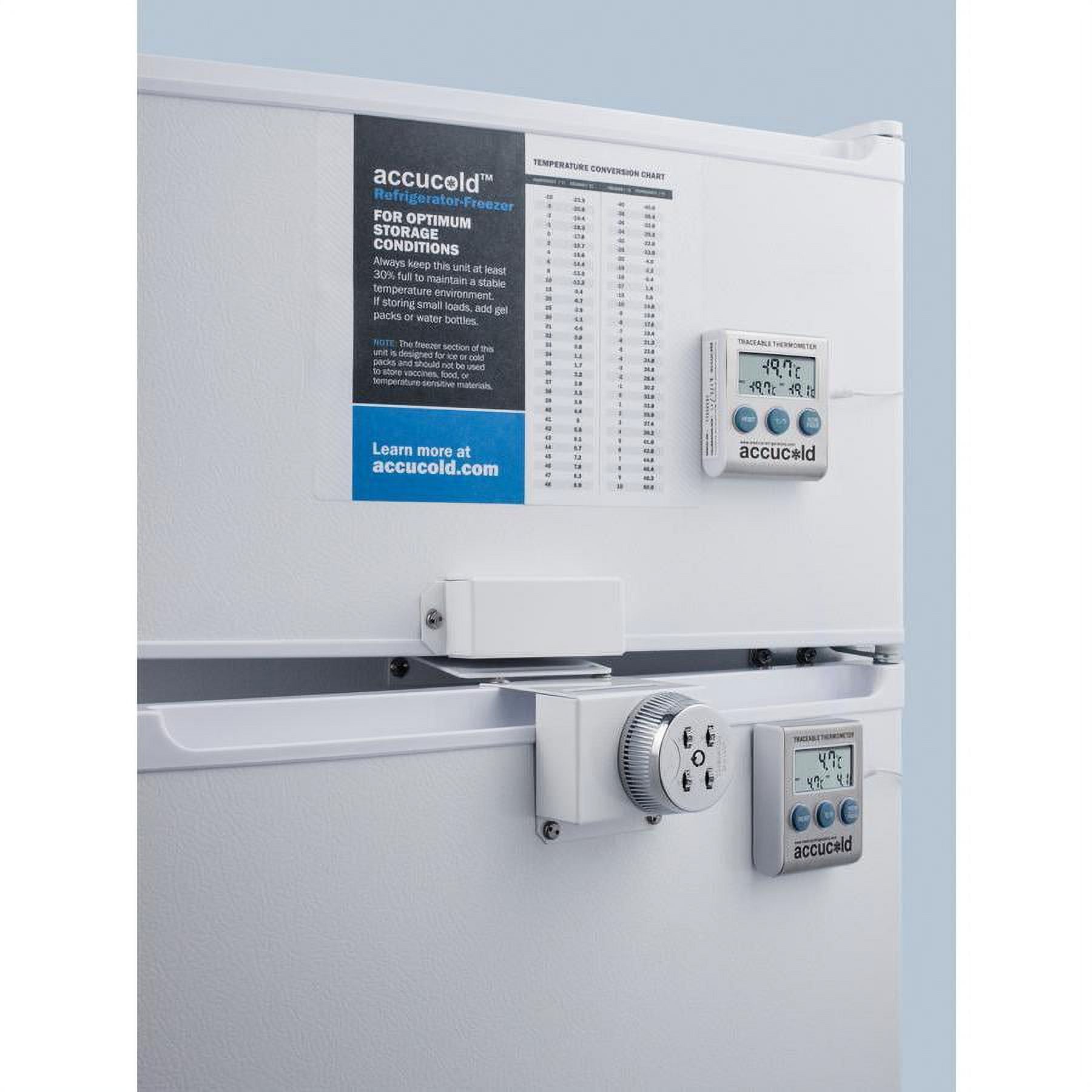 Compact 2 Door Refrigerator-Freezer with Combination Lock & Thermometer T312