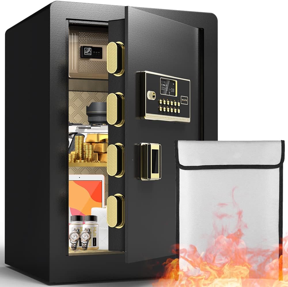 Fireproof Biometric Safe Box with LCD Digital Keypad M23829