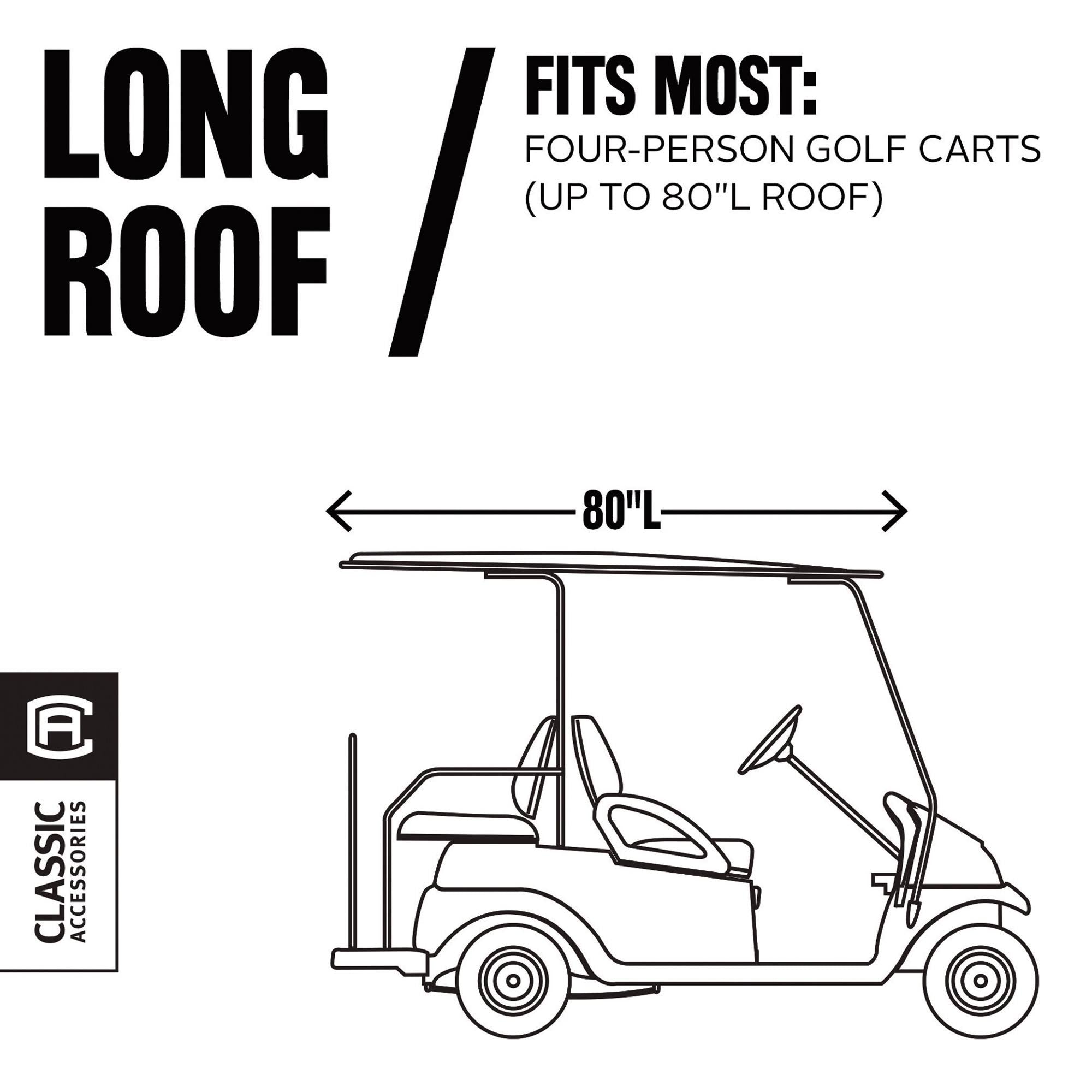 Khaki Golf Cart Travel Enclosure Long Roof C822128