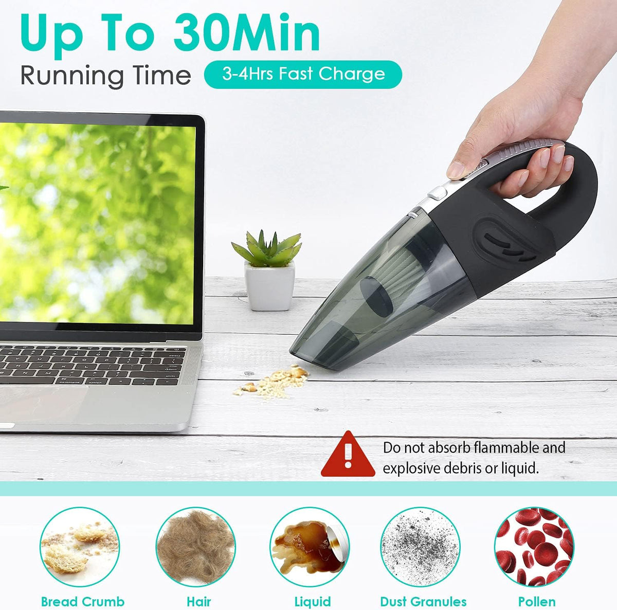 Portable Handheld Cordless Rechargeable Mini Car Vacuum Cleaner U820614
