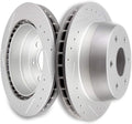 Drilled & Slotted Rear Brake Rotors 2pcs T279