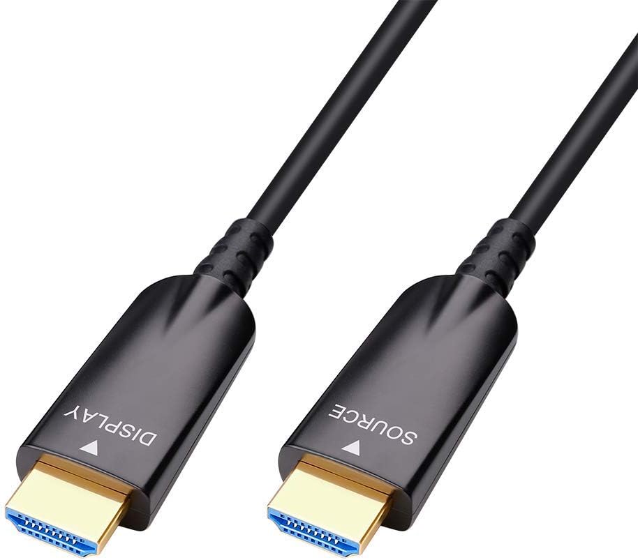 75ft Fiber Optic HDMI Cable 4K 30Hz 1080p 60Hz Black Pack of 2 O71736