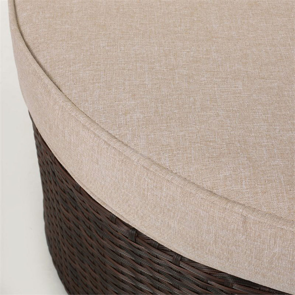 5 Piece Outdoor Wicker Sectional Sofa Set in Beige A887487