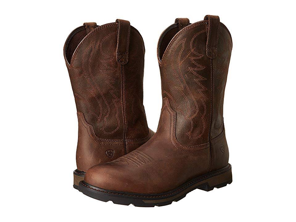 Brown Pull On Work Boots Z19981