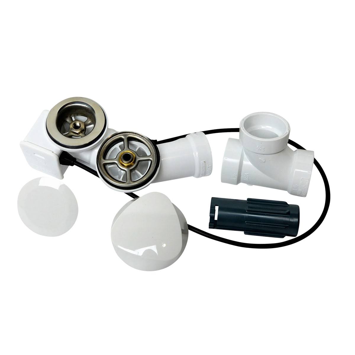 White Cable Action Drain and Overflow Kit Y32026