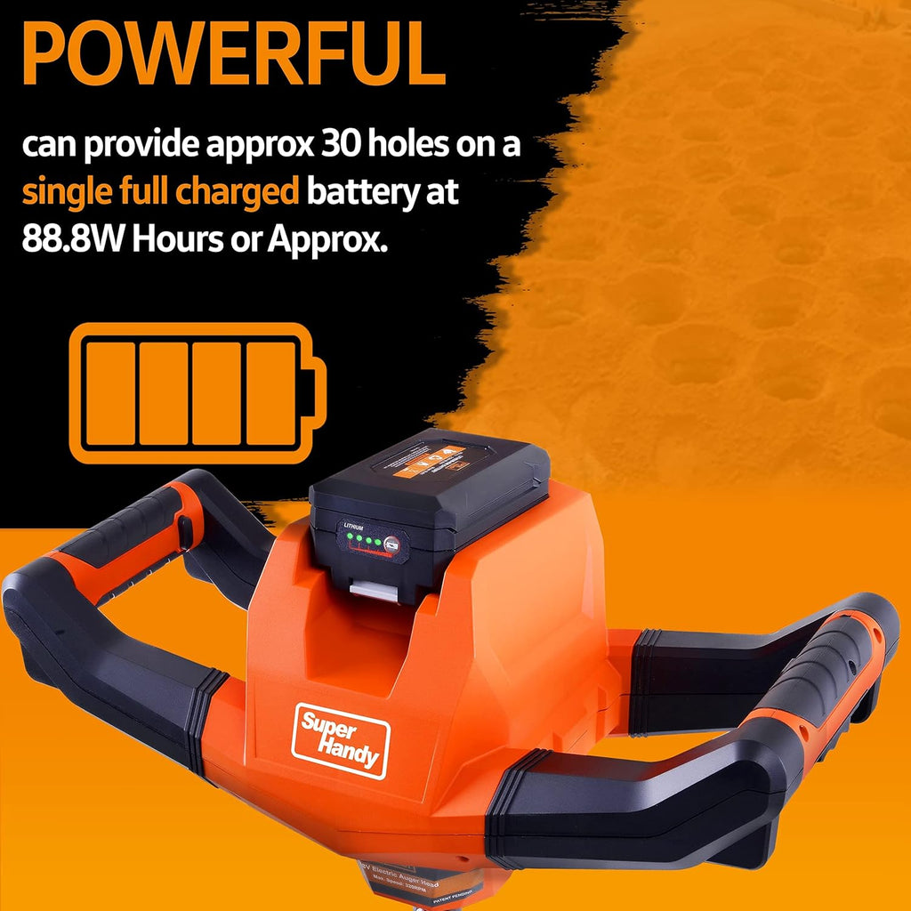 Earth Auger Power Head with Steel 6"x30" Bit Electric Cordless Lithium-Ion Battery Y846602