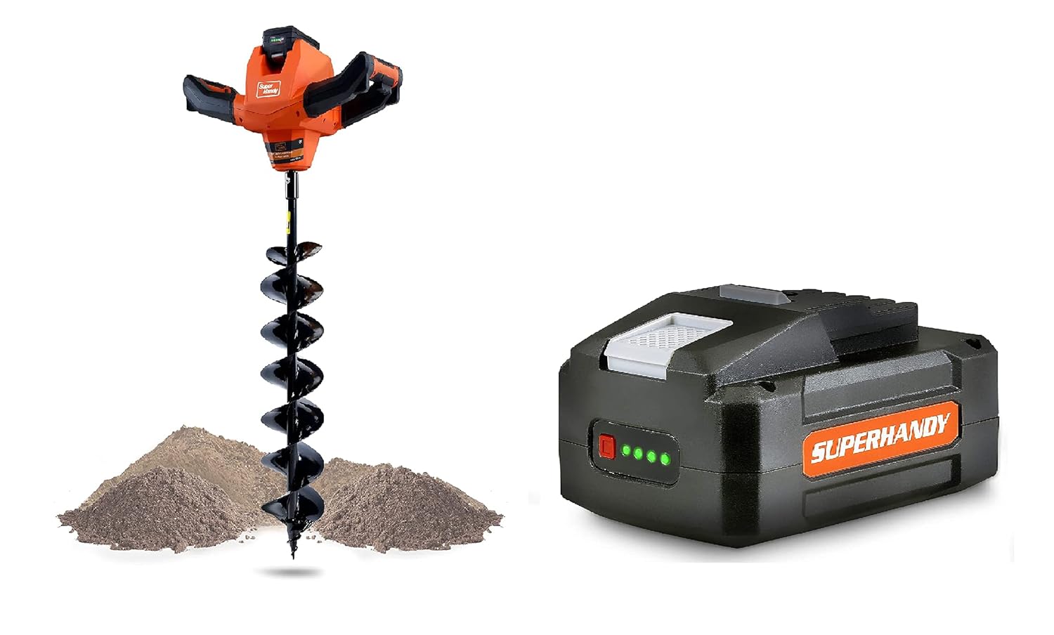 Earth Auger Power Head with Steel 6"x30" Bit Electric Cordless Lithium-Ion Battery Y846602