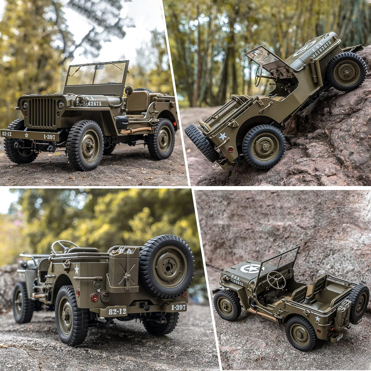 1/12 1941 MB Scaler RC Jeep Rock Crawler with LED Lights P896