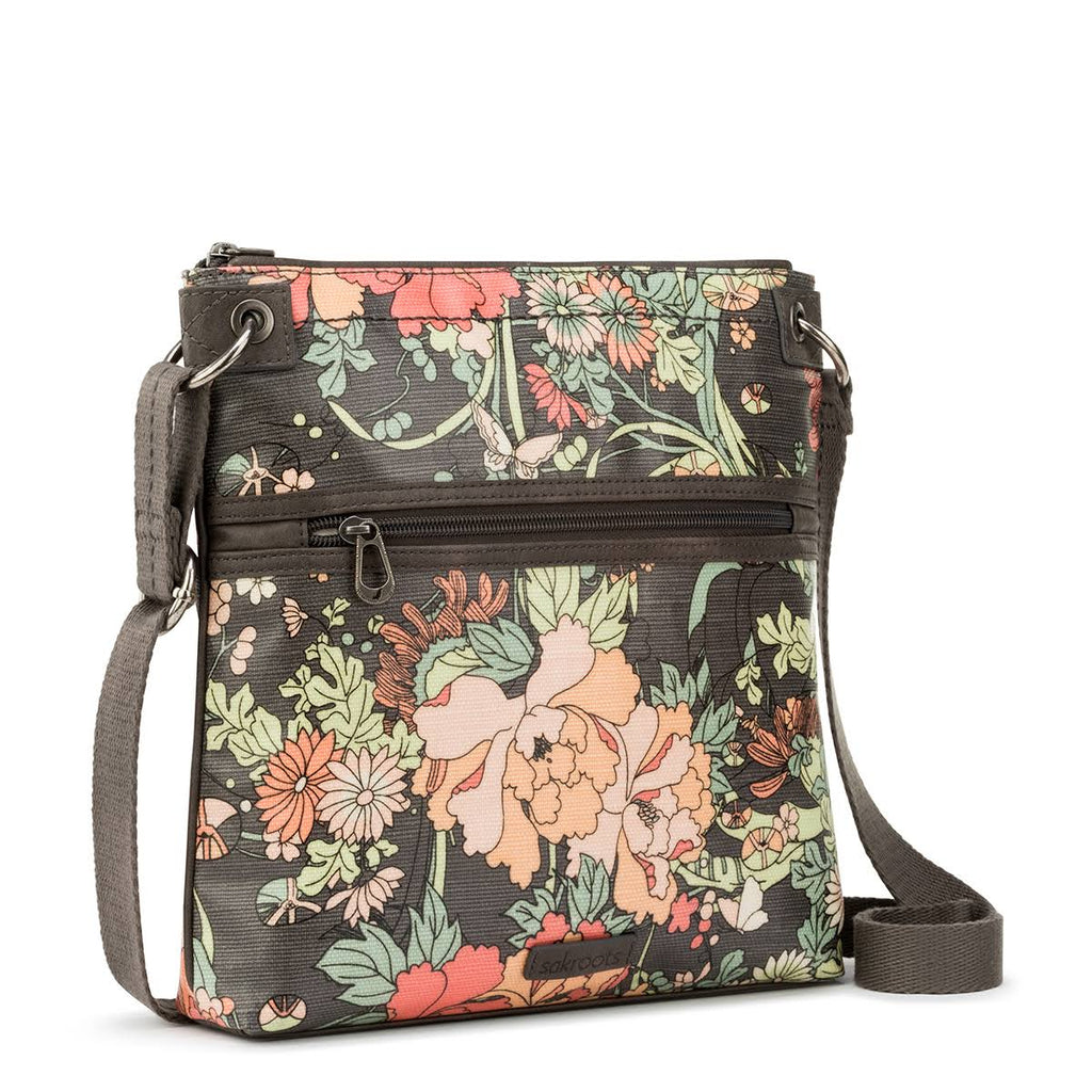 Charcoal Canvas Flat Crossbody Bag M782996