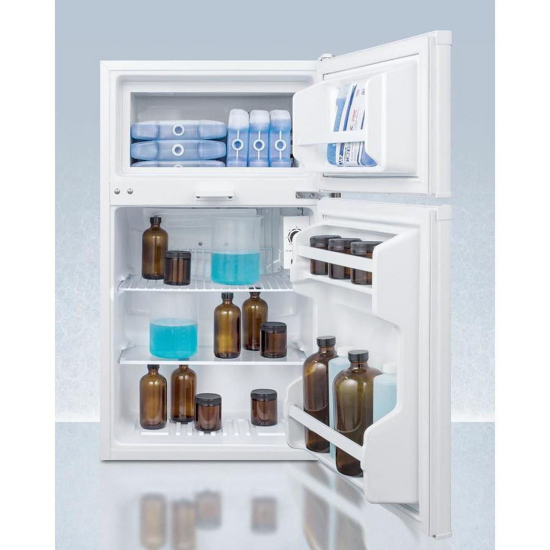 Compact 2 Door Refrigerator-Freezer with Combination Lock & Thermometer T312