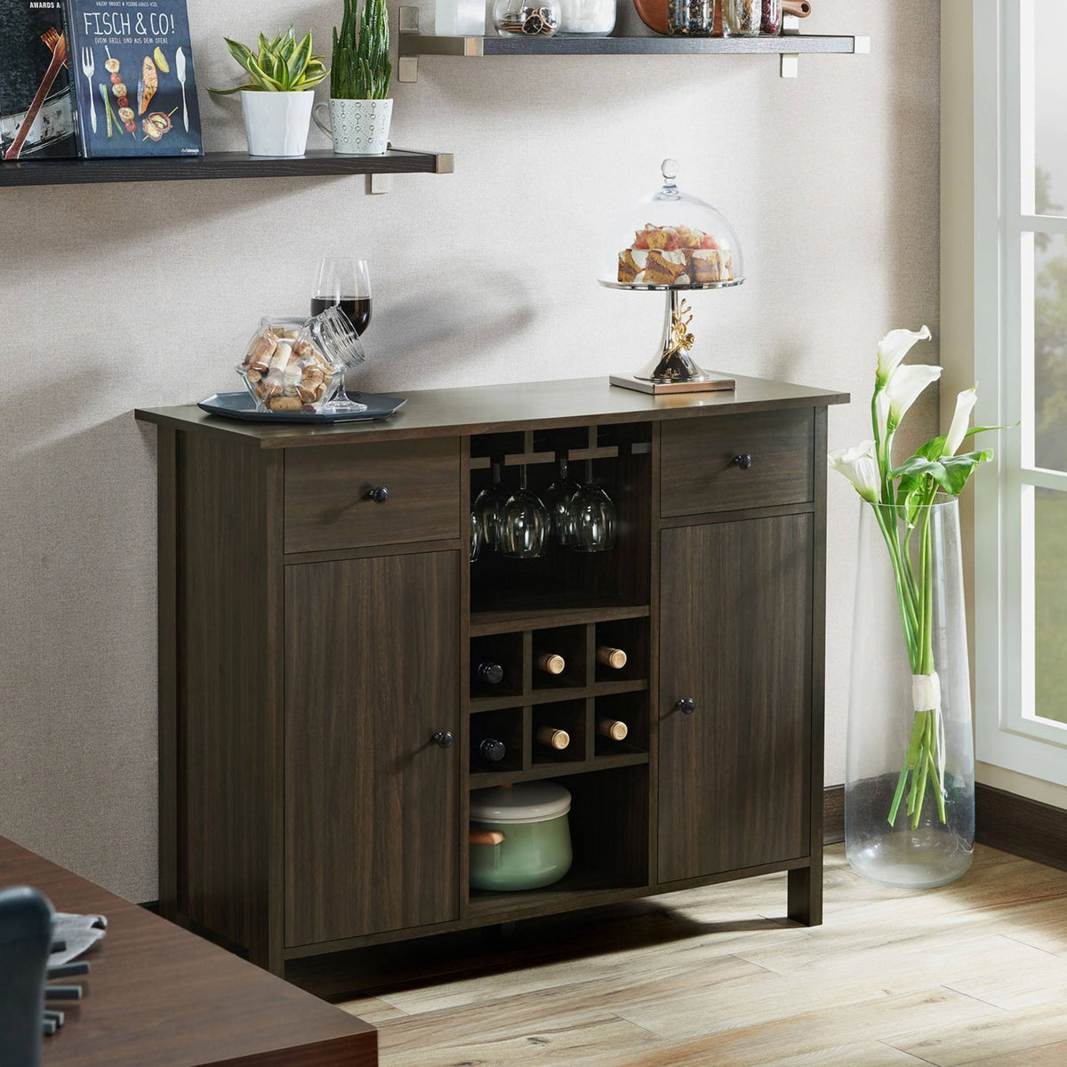 Vintage Gray Oak Multi-Storage Buffet G780418