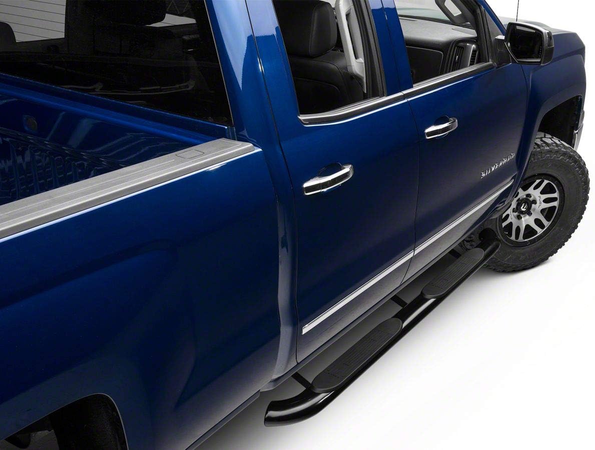 Black 4-Inch Oval Bent End Side Step Bars U47583