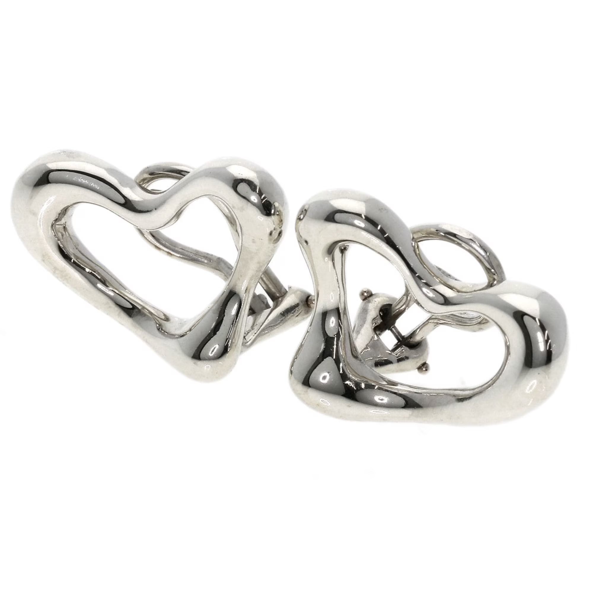 Silver Open Heart Earrings I3631