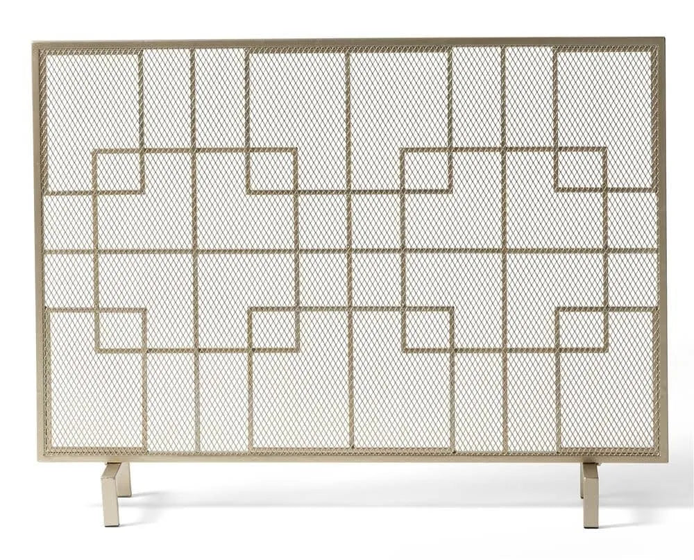 Gold Single Panel Iron Fire Screen M701115