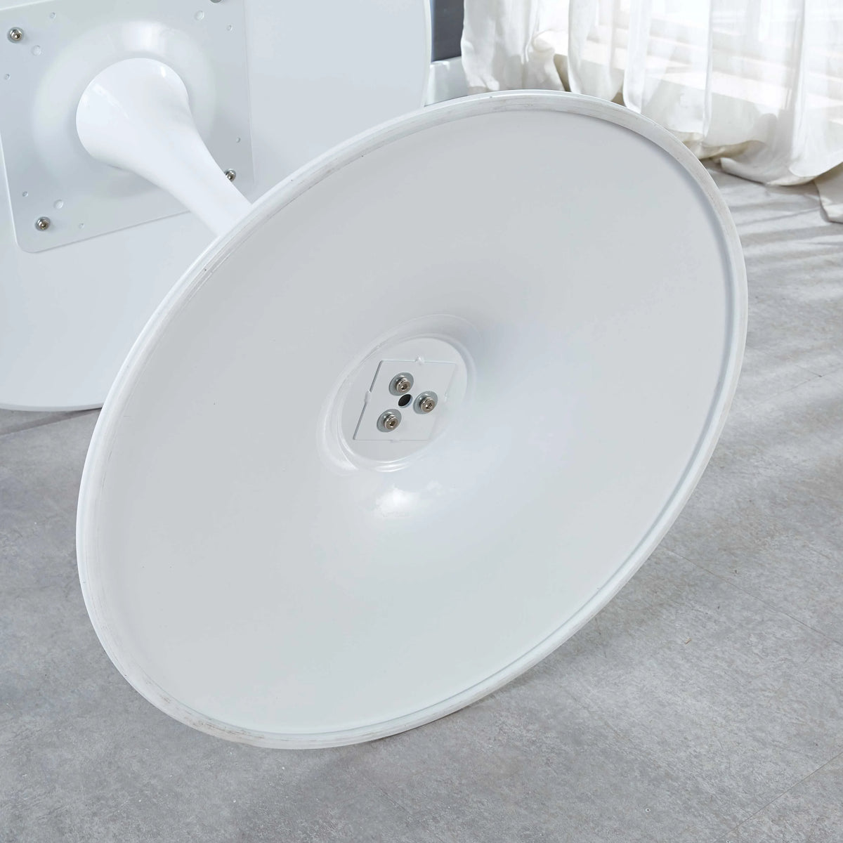 White Tulip Table Mid-century Dining Table with Round Mdf Table Top F888091