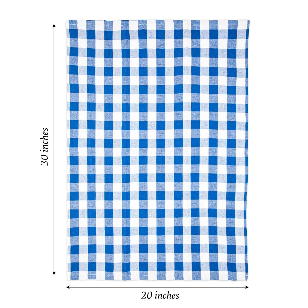 6 Pack Buffalo Plaid Kitchen Towels - 20 x 30 - Blue & White U384606