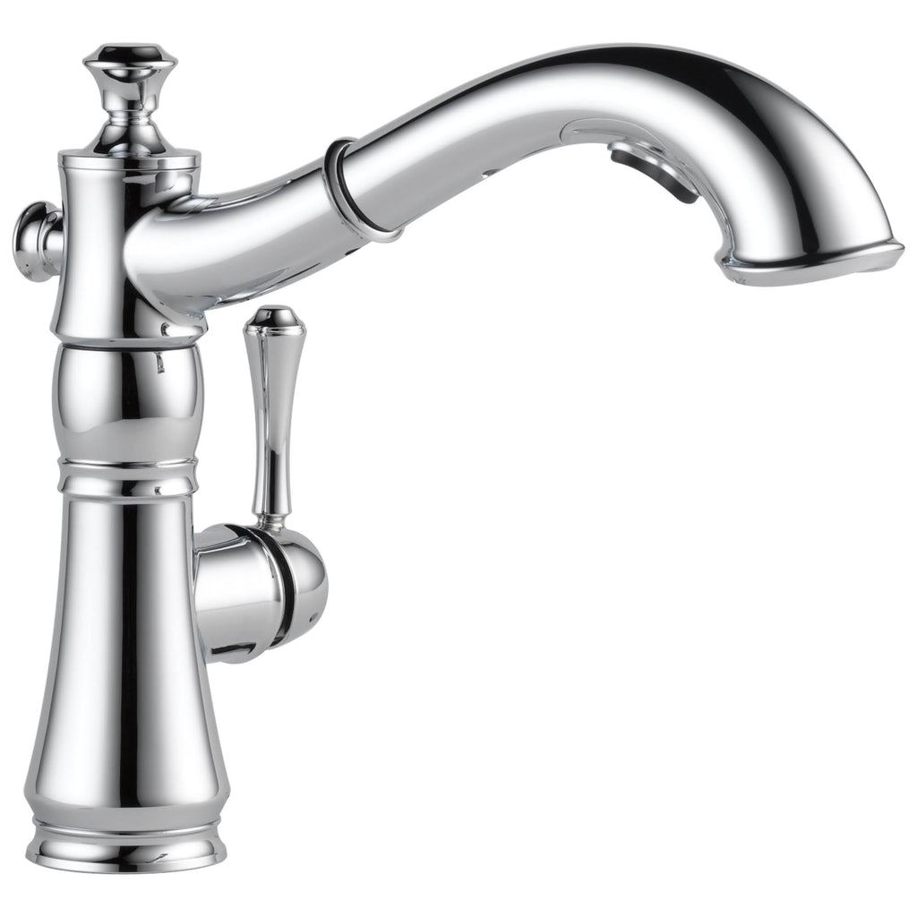 Chrome Single Handle Pull-Out Kitchen Faucet S4896
