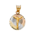 14k Yellow Gold Religious Pendant Necklace 12x15mm I967