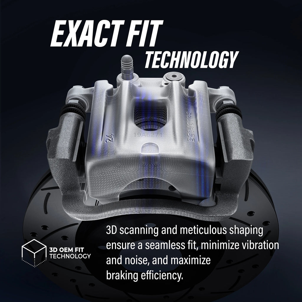 Front Disc Brake Caliper Coated Rotors And Ceramic Pads Kit J998594
