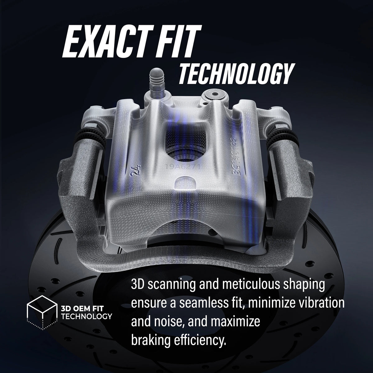 Front Disc Brake Caliper Coated Rotors And Ceramic Pads Kit J998594