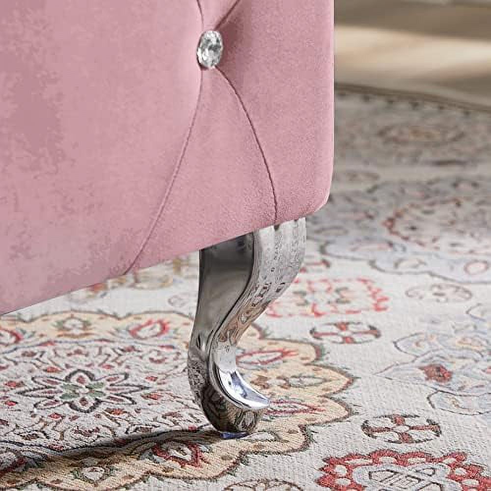 Velvet Ottoman Bench with Safety Hinge O579