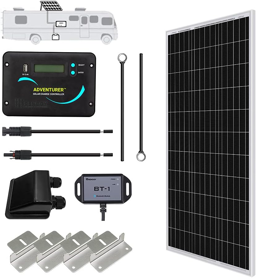 300 Watts 12 Volts Monocrystalline Solar RV Kit with 30A PWM LCD Charge Controller D33501