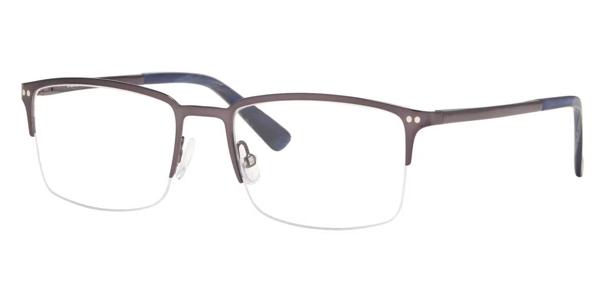 Matte Gray Semi-Rimless Rectangular Eyeglasses R479640