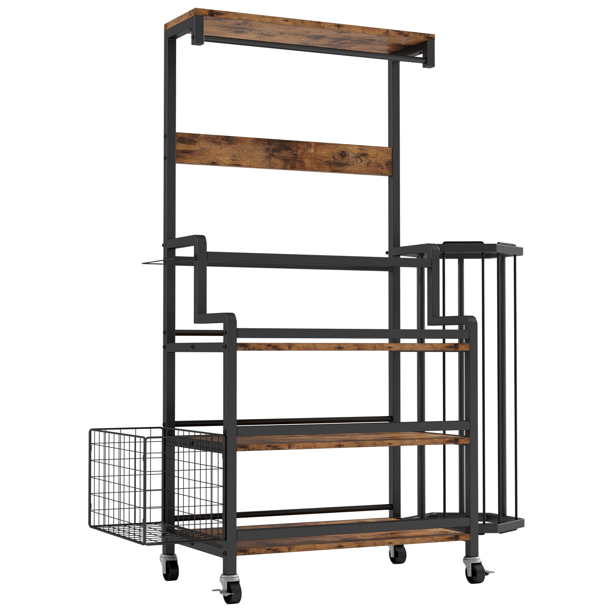 Dumbbell Rack with Ball Cage, Hooks and Wheels A73258