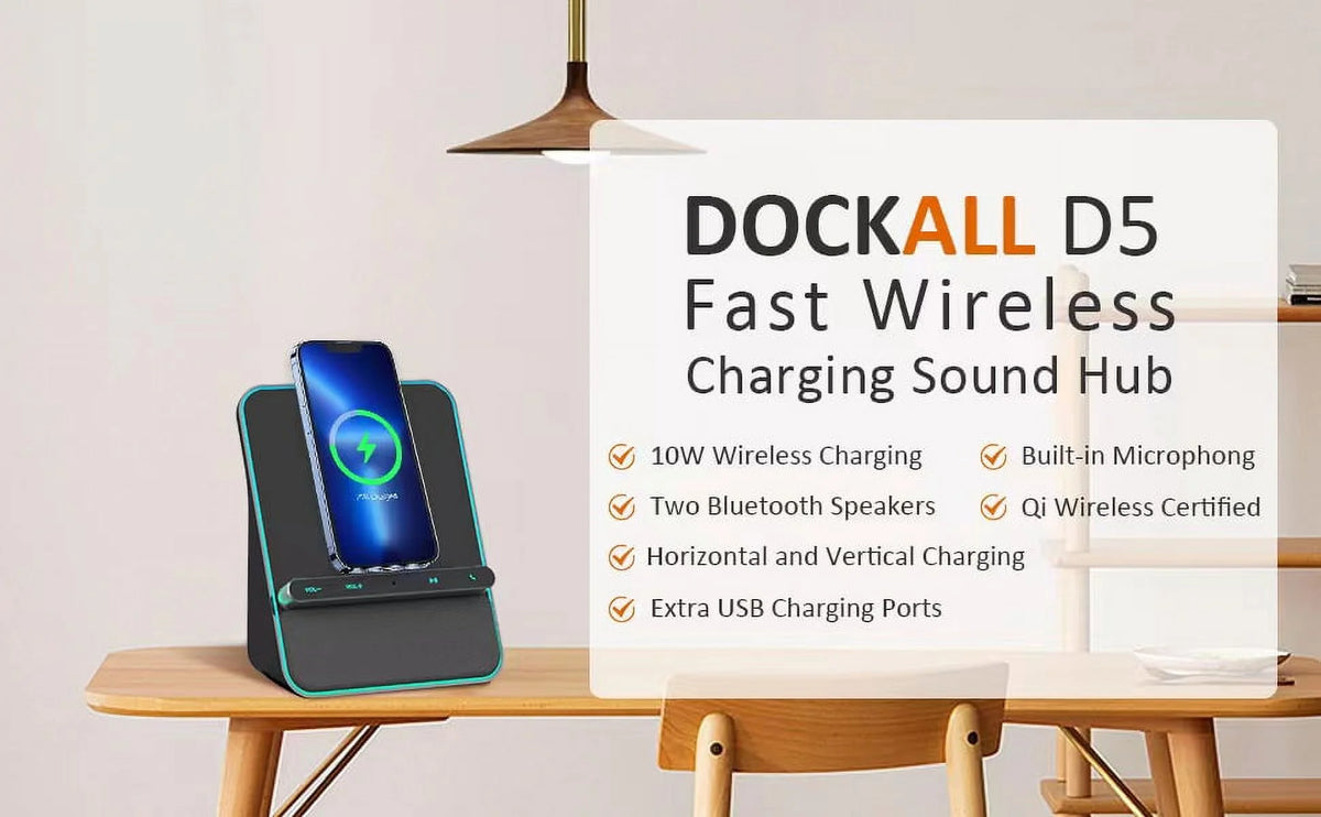 Wireless Charging Bluetooth Speaker with Handsfree Call C2664