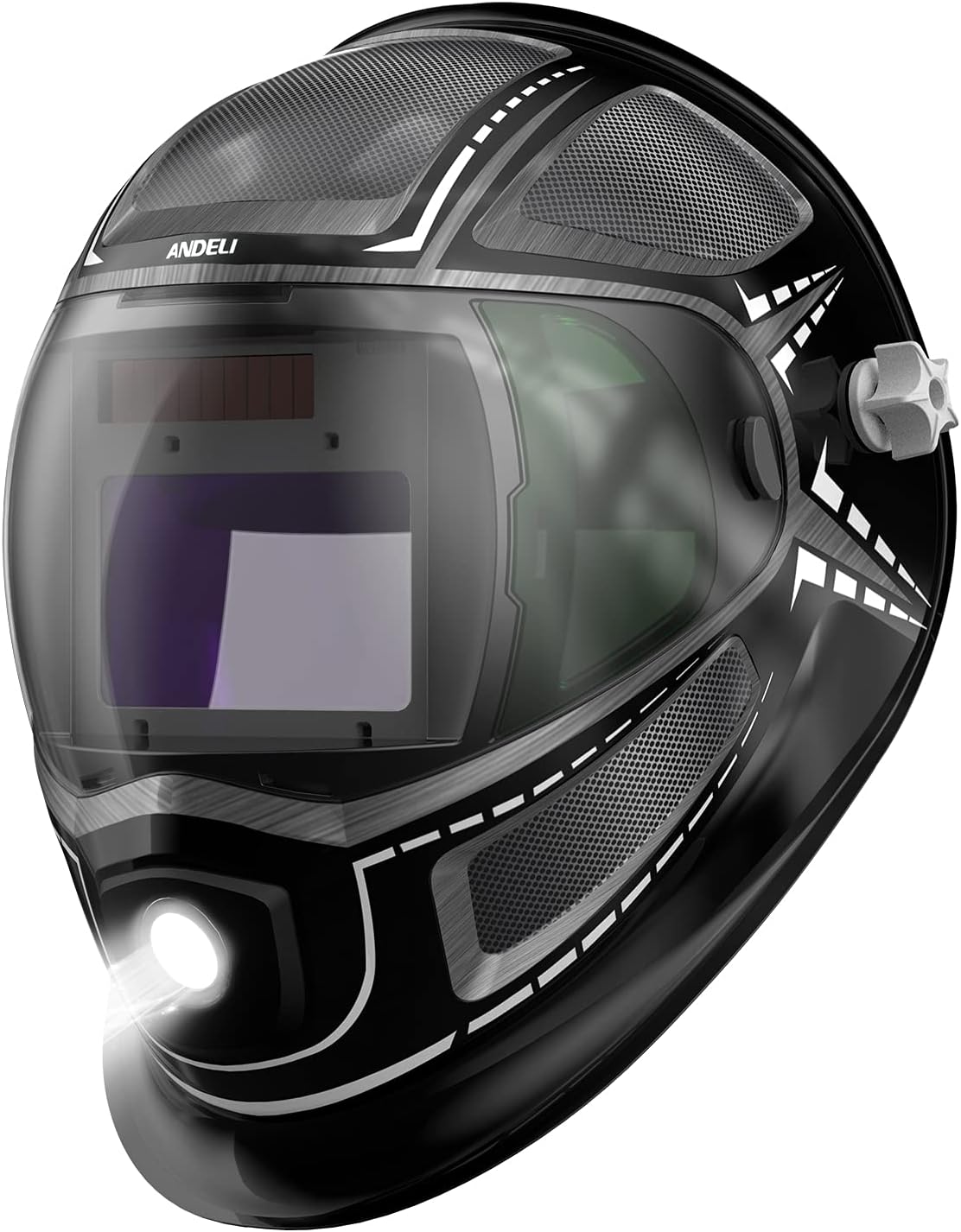 Welding Helmet Auto Darkening with Side View, Carbon Fiber J319