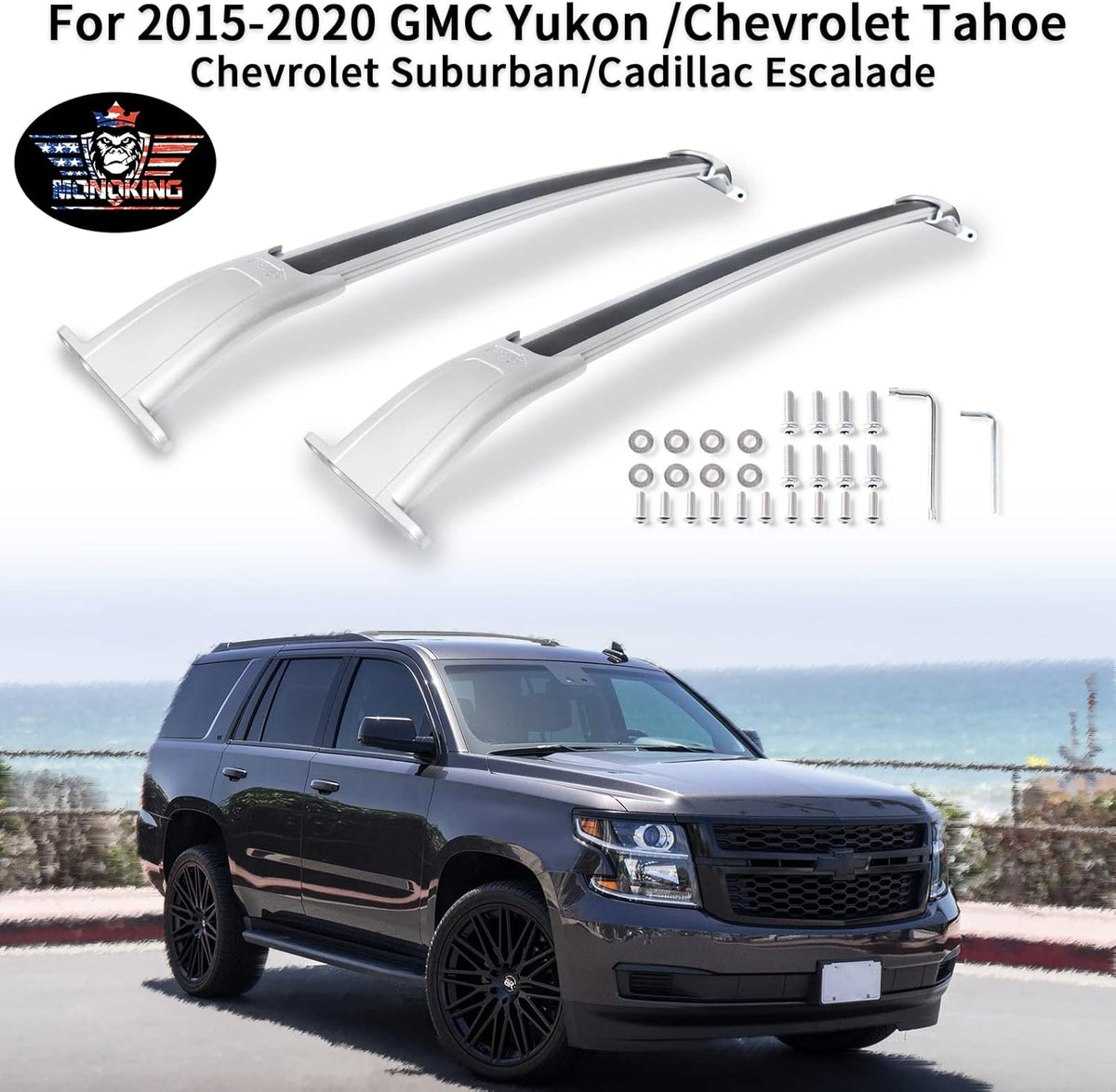 Roof Rack Crossbars Aluminum Alloy Cargo Racks Max Load 200 LBS Black V6260