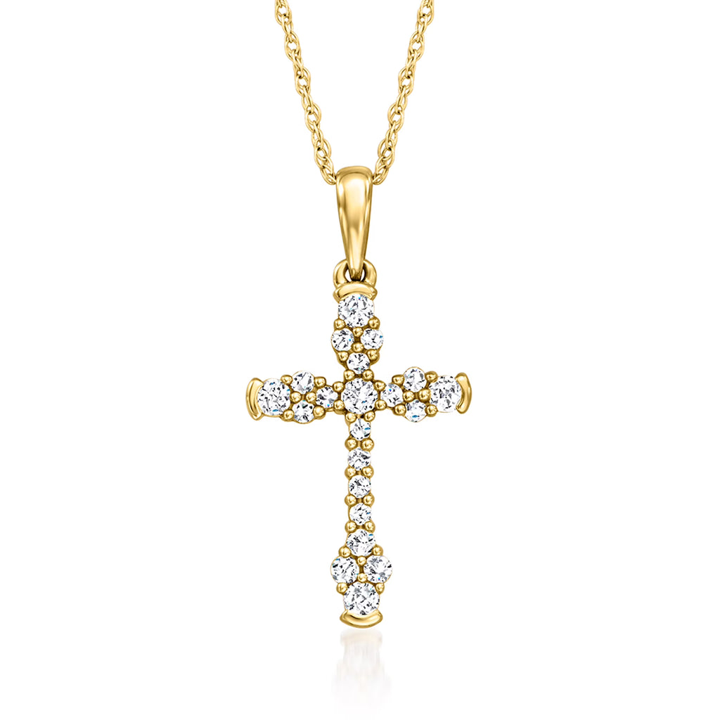 0.25 ct. t.w. Diamond Cross Pendant Necklace in 14kt Yellow Gold B618