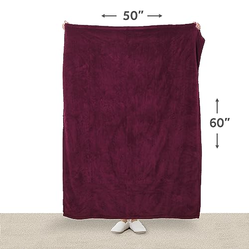 Emerald Electric Heated Throw Blanket, 50" x 60", 4 Heat Settings, Machine Washable C9793