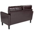 Brown Leather Straight Arm Loveseat A815738
