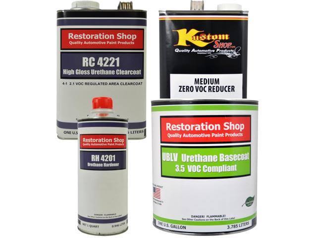 Corvette Yellow Low VOC Urethane Basecoat Clearcoat Car Auto Paint Complete Medium Gallon Kit K4279