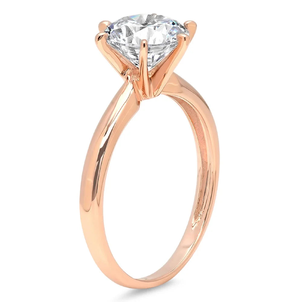 18K Rose Gold Solitaire Engagement Ring size 3.5 J643130