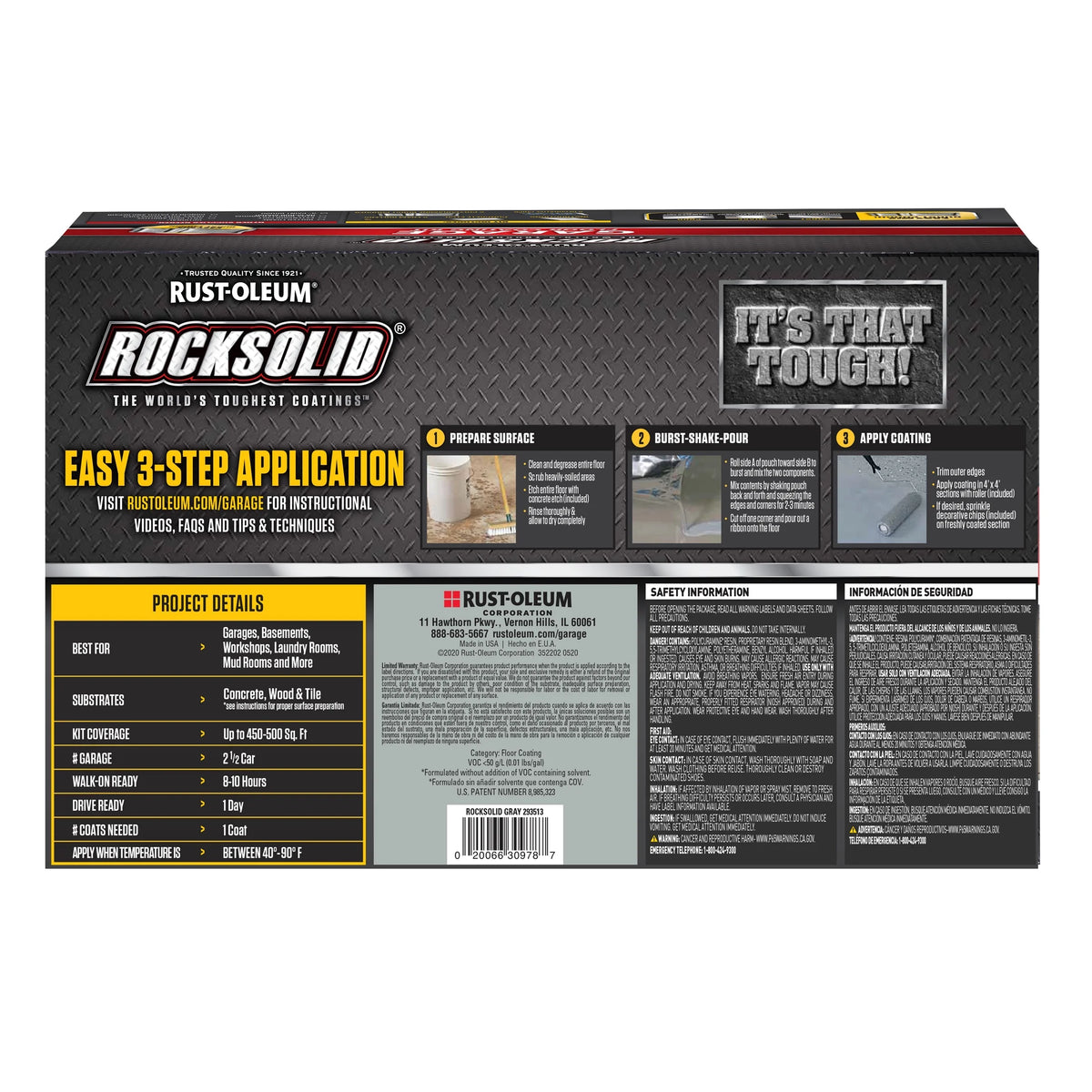 Gray High Gloss 180 oz Garage Floor Coating Kit R655