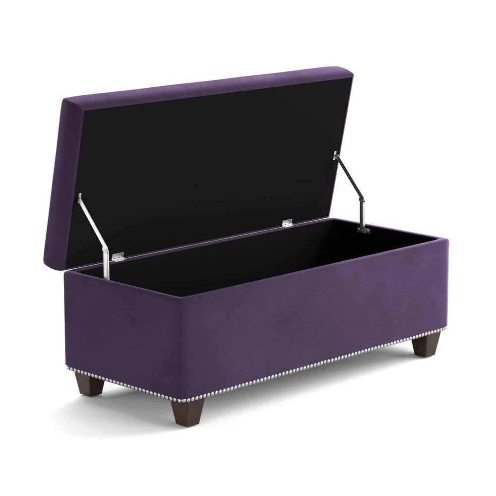 Purple Velvet Storage Ottoman S894