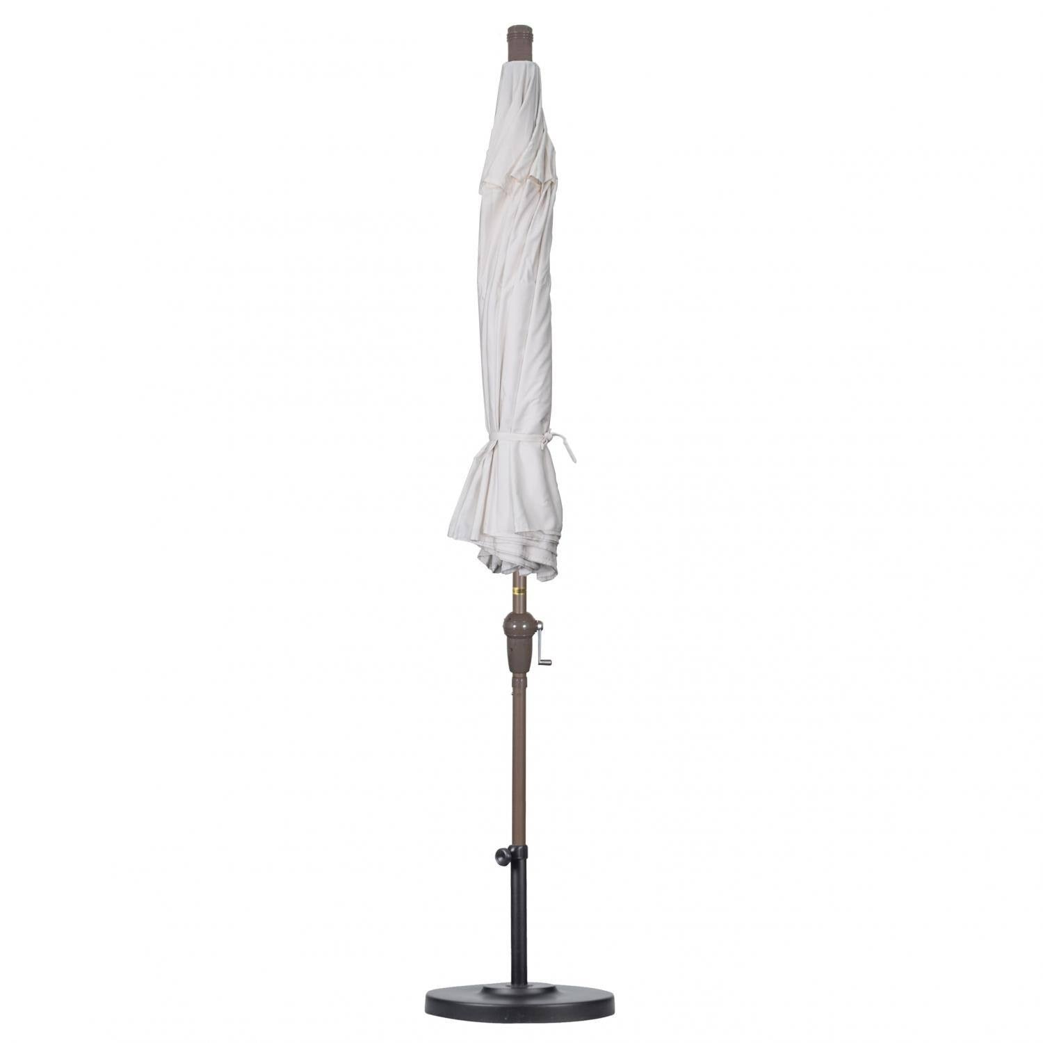 Beige 9 ft. Sunbrella Aluminum Market Umbrella N719611